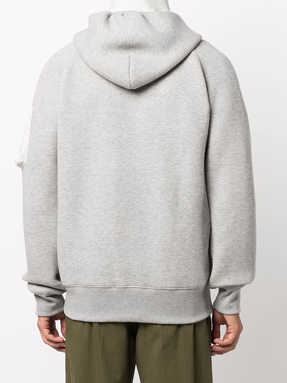 layered detailing zip-up hoodie - 4