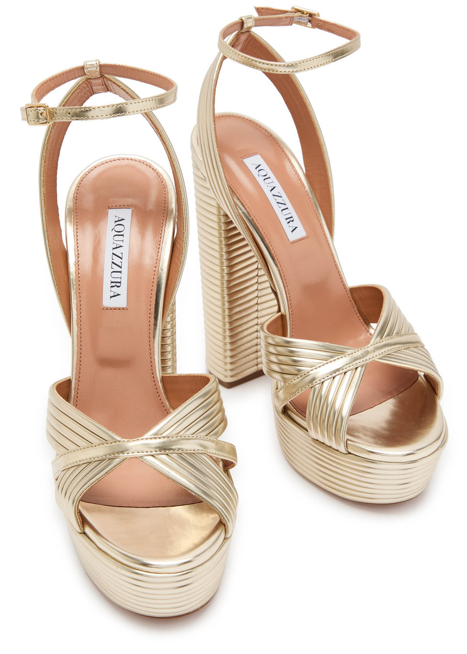 Sundance 140 metallic leather platform sandals - 8