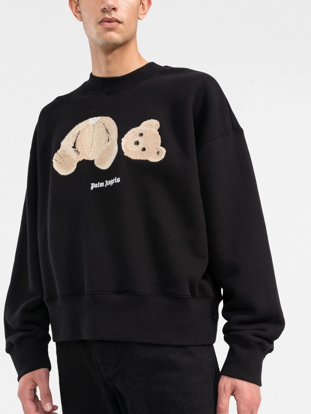 bear-print cotton sweatshirt - 3