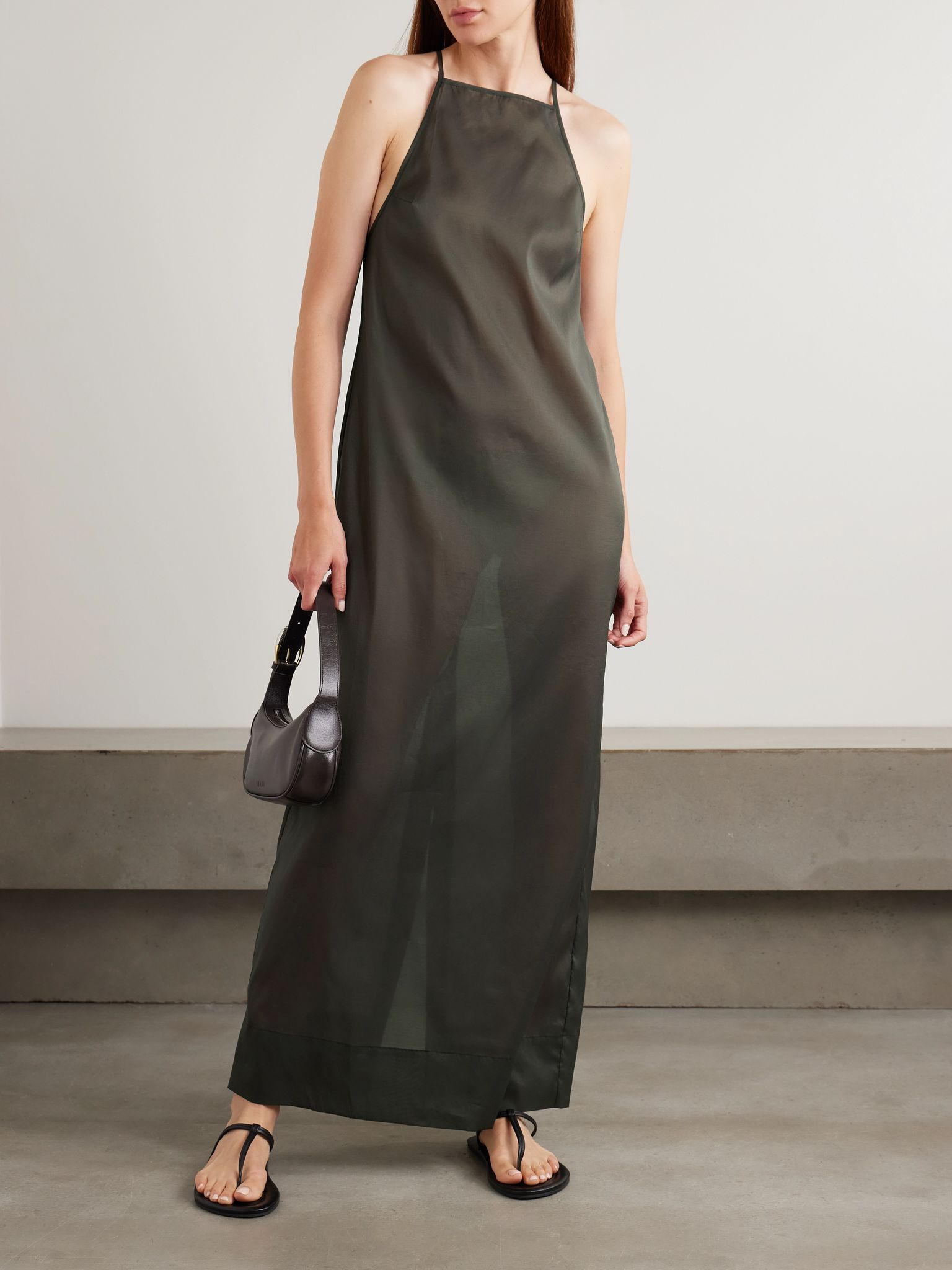 Organza maxi dress Dark brown - 2