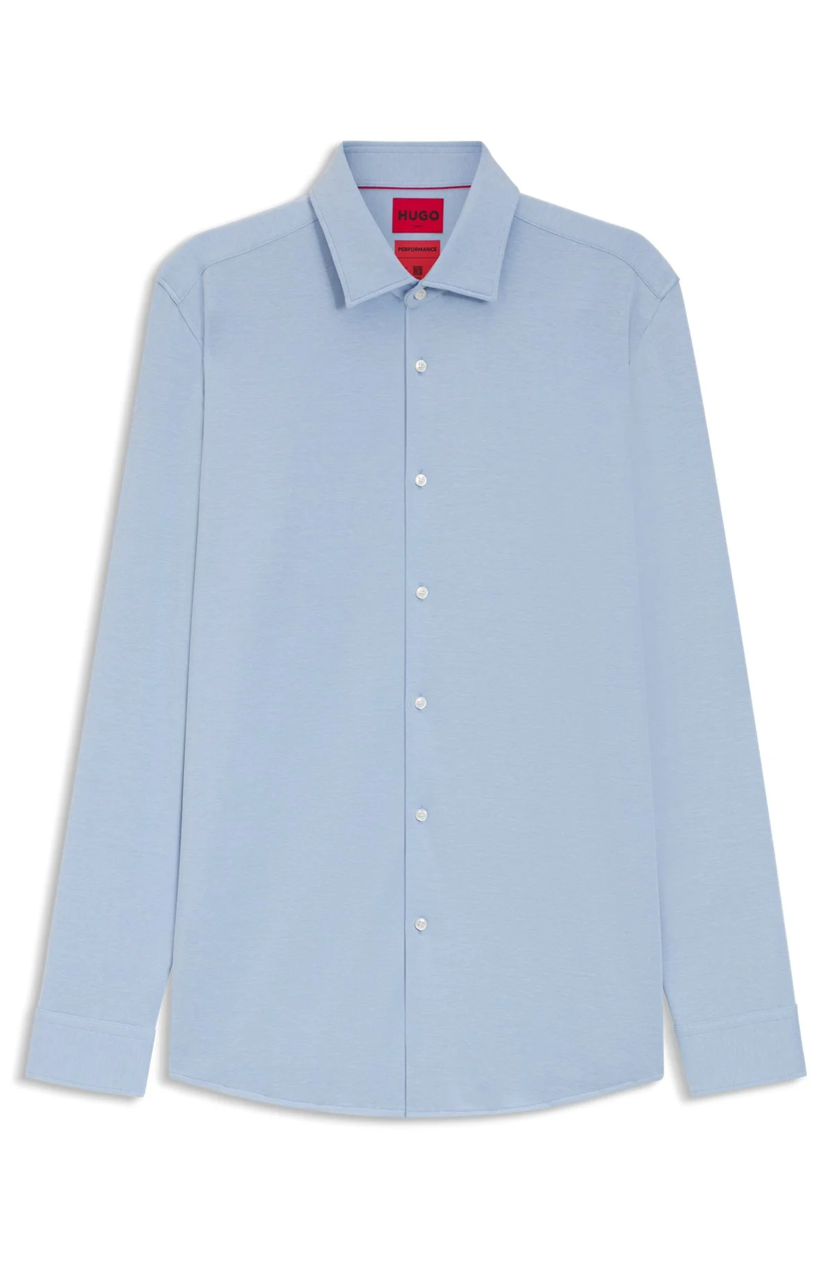 MELANGE SLIM-FIT SHIRT IN COTTON-BLEND JERSEY - 1