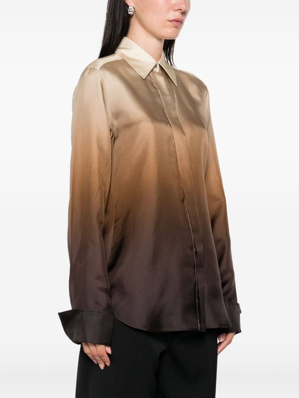 ombré-effect silk shirt - 3