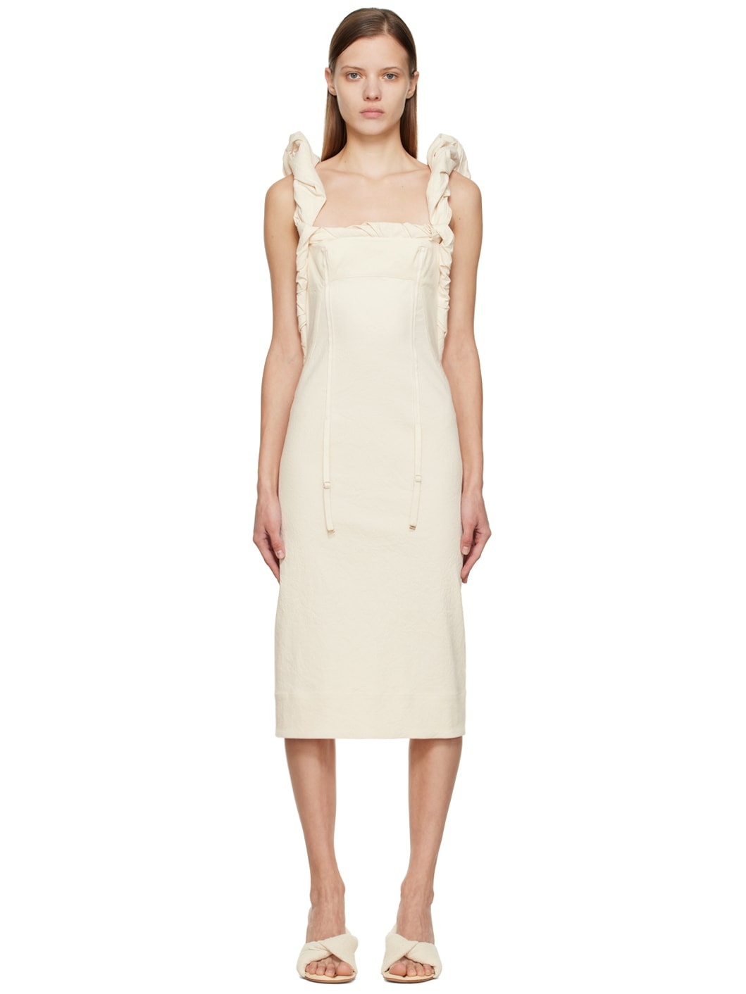 Off-White Le Papier 'La Robe Crema' Maxi Dress - 1