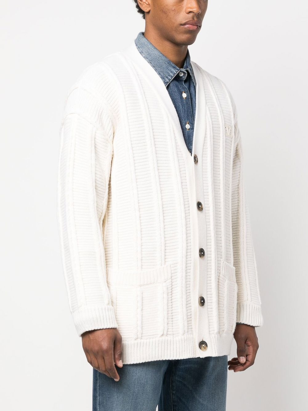 ribbed-knit cardigan - 4