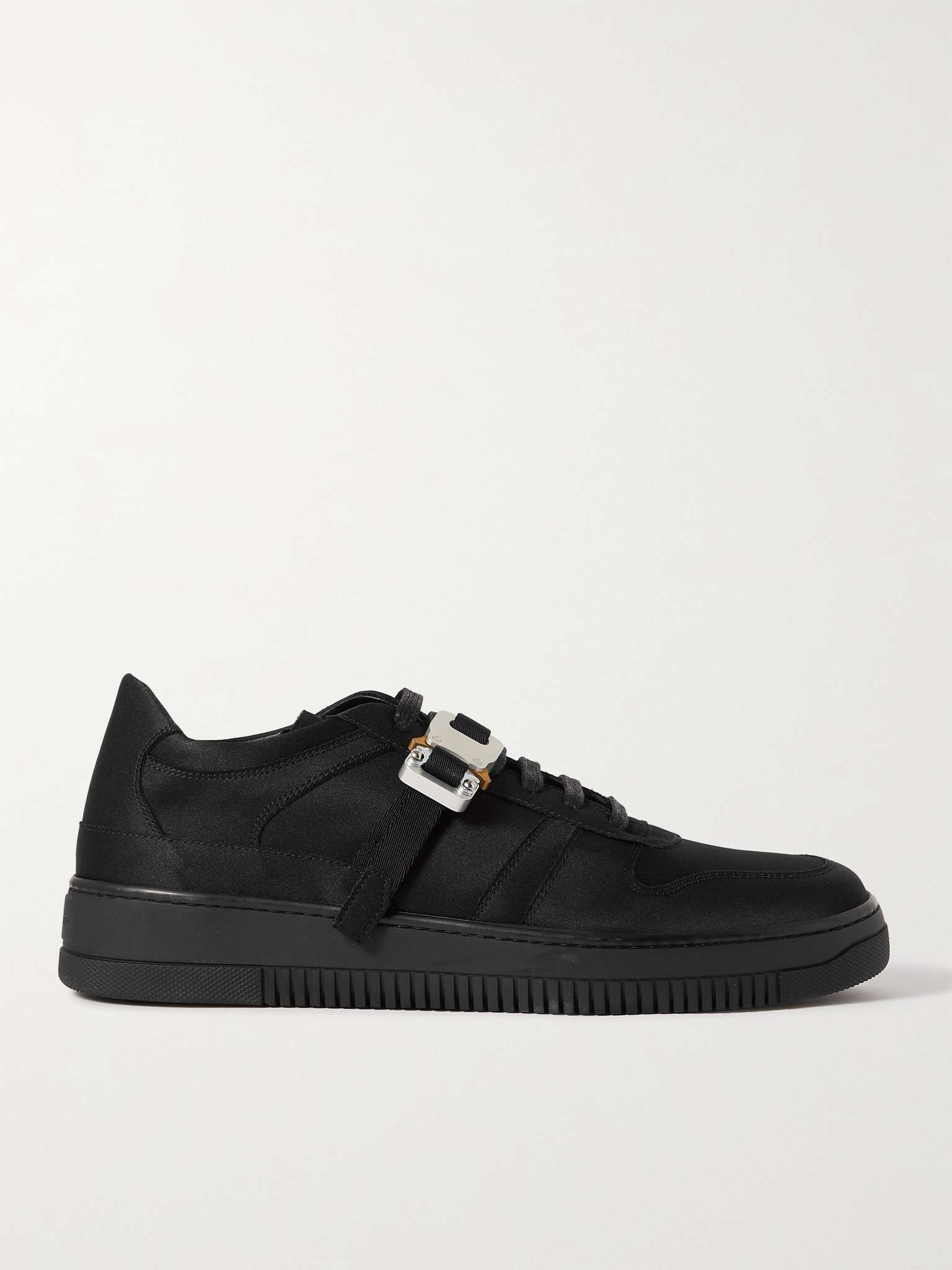 Buckle-Embellished Satin Sneakers - 1