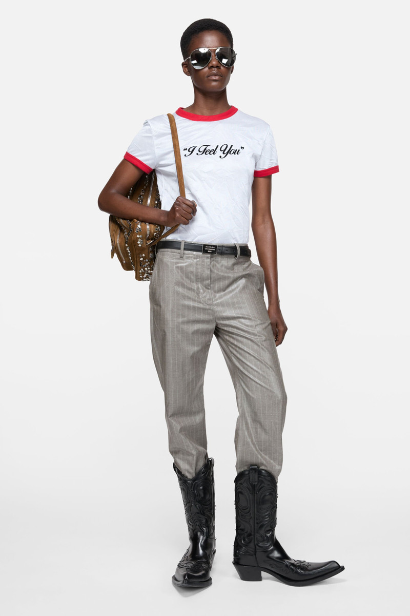 Acne Studios Logo t-shirt - Fitted - White/red outlook