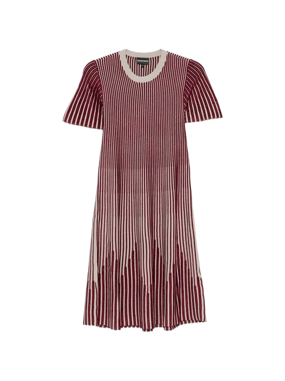 striped short-sleeve midi dress - 1