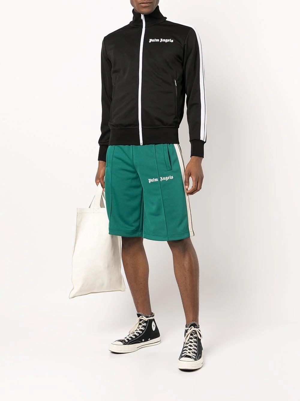 logo-embroidered track shorts - 2