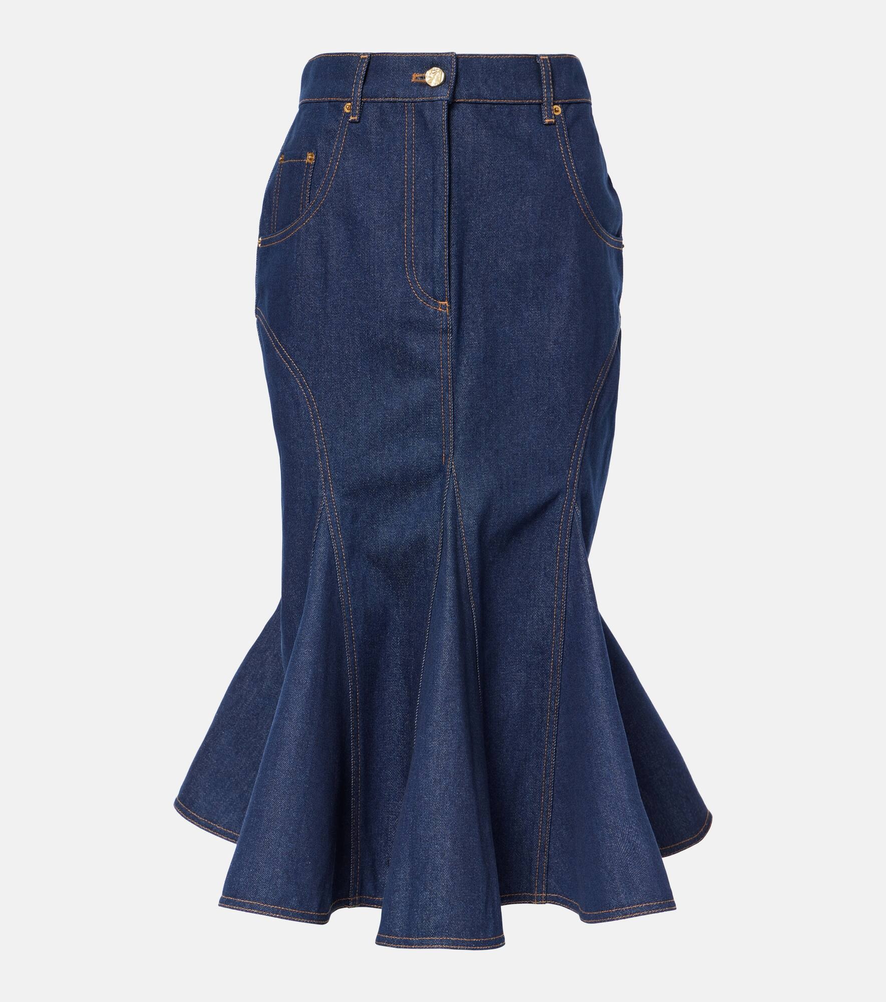 Denim midi skirt - 1