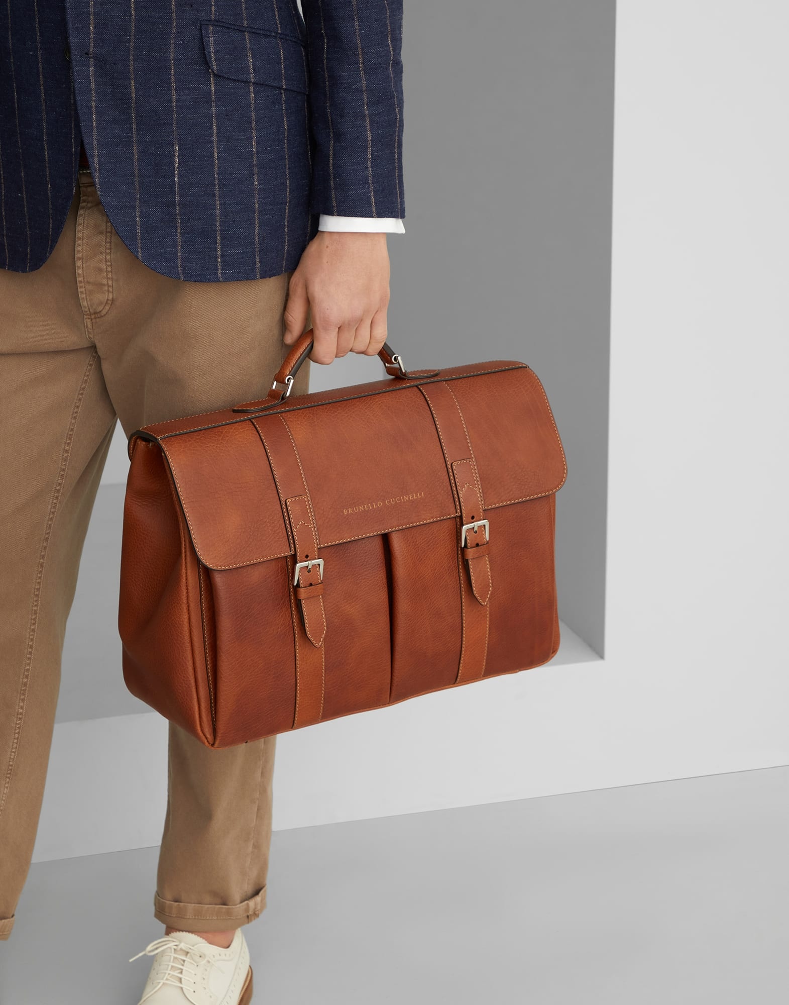 Brunello Cucinelli Grained calfskin briefcase | REVERSIBLE スナイデルホーム カップインニットキャミワンピースSNIDEL HOME