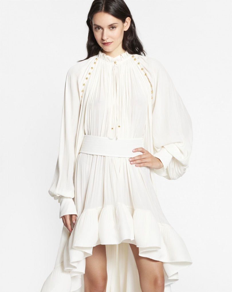 ASYMMETRICAL CHARMEUSE DRESS - 5