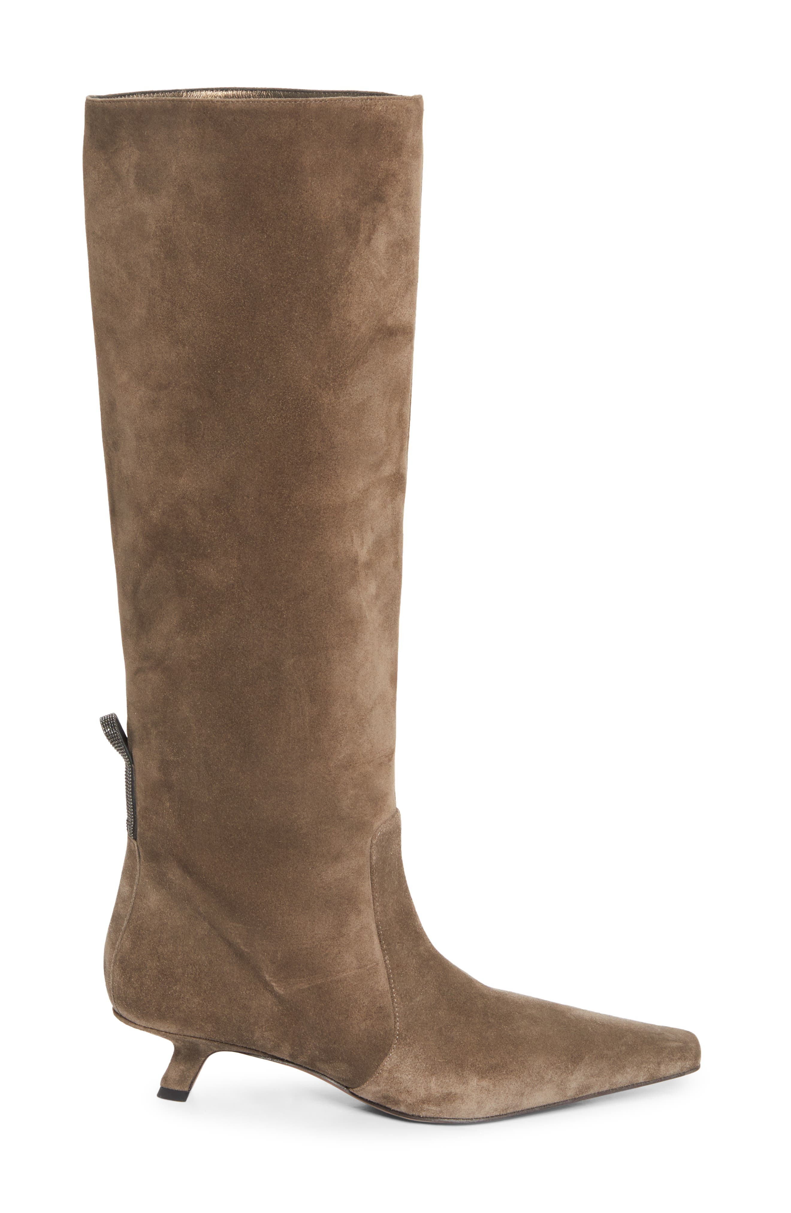 Brunello Cucinelli City Kitten Heel Boot in C8769 Torba at Nordstrom - 3
