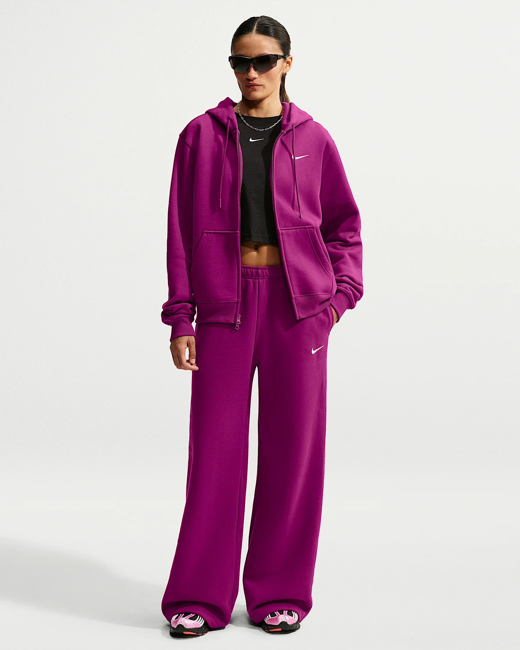 Nike Studio Fleece Medium Weight Women's Mid-Rise Wide-Leg Pants - 1