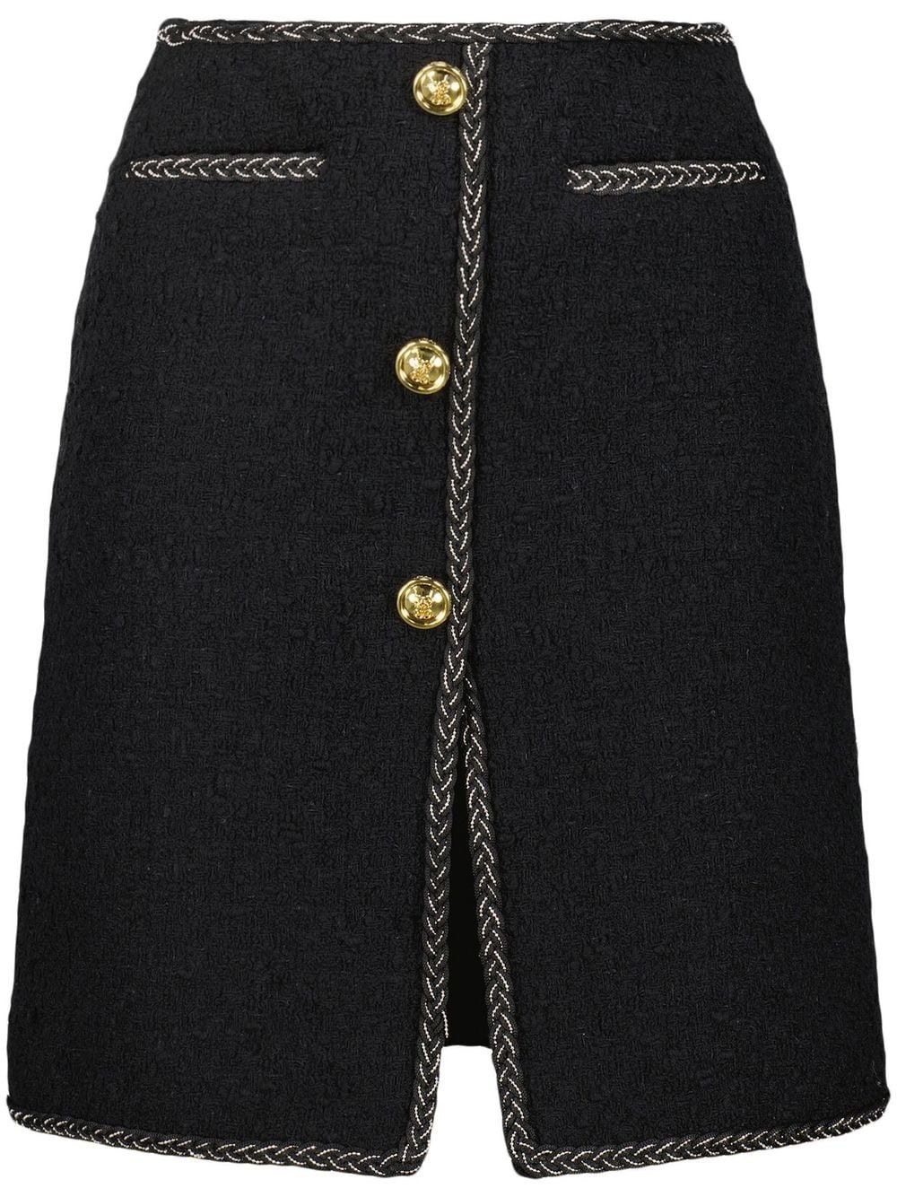 high-waisted tweed mini skirt - 1