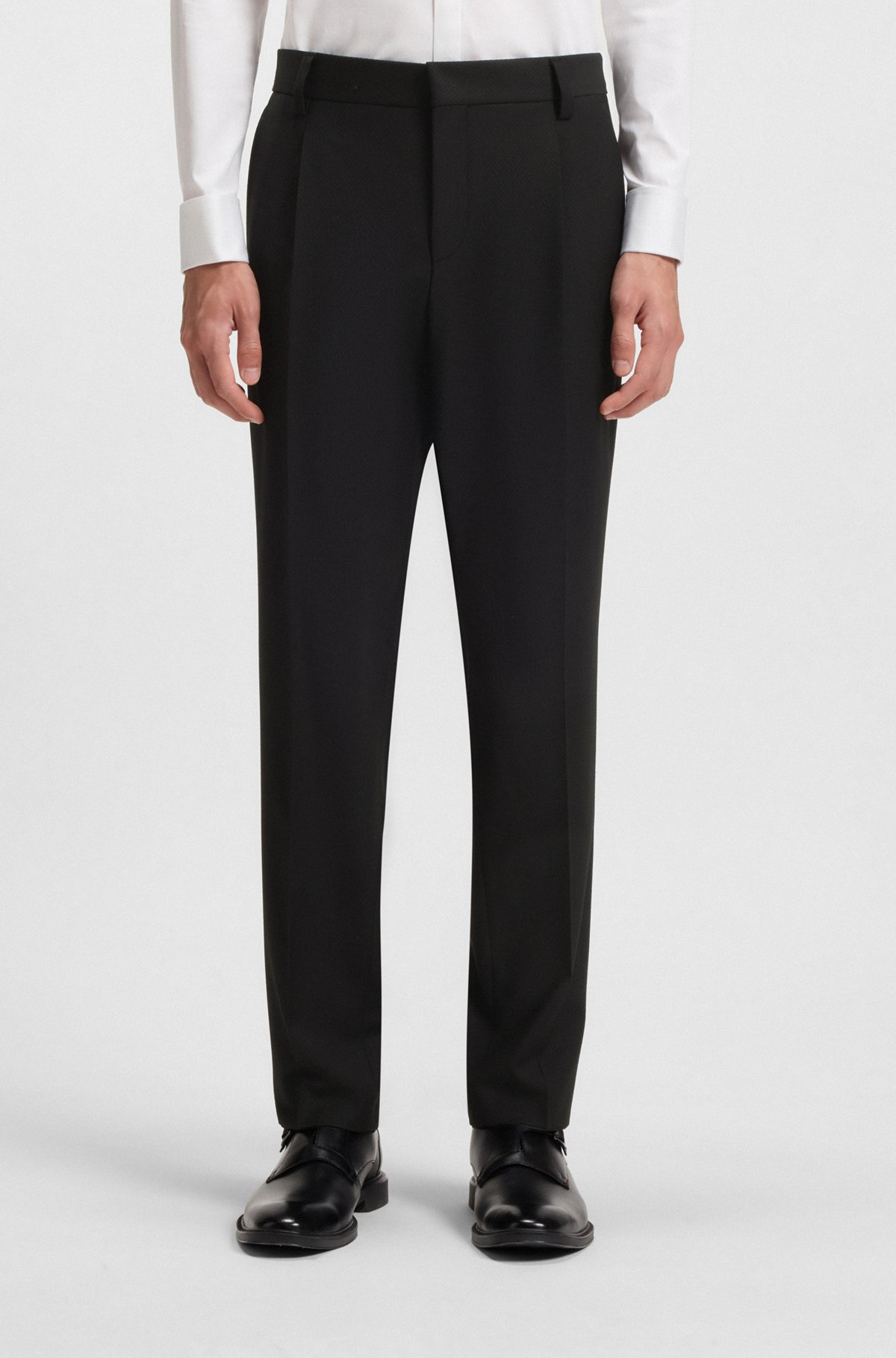 SLIM-FIT TUXEDO TROUSERS IN STRETCH JACQUARD - 2