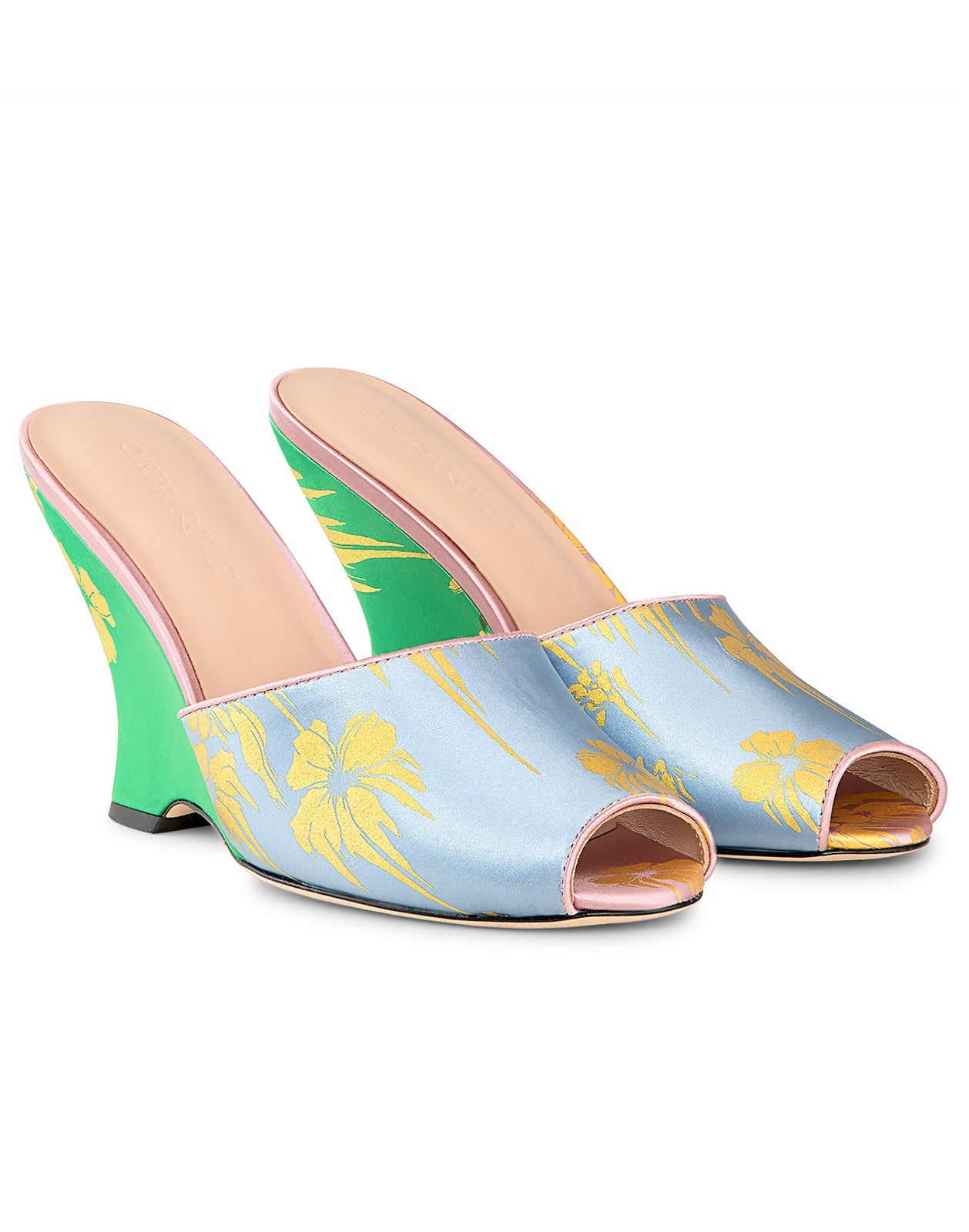 Metallic Gold Foil Satin Wedge - 1