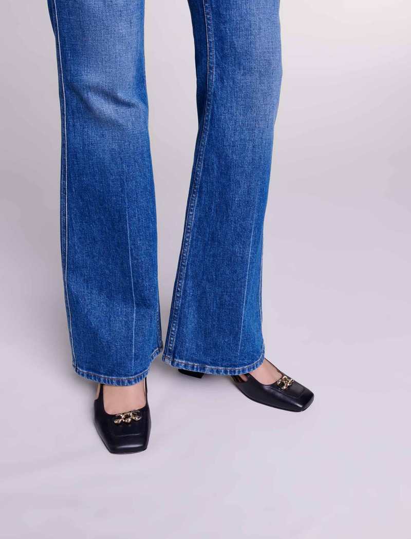 Embroidered flared jeans 7