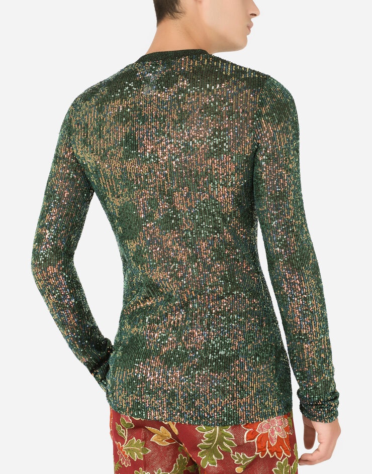 Long-sleeved T-shirt with multi-colored sequins - 5