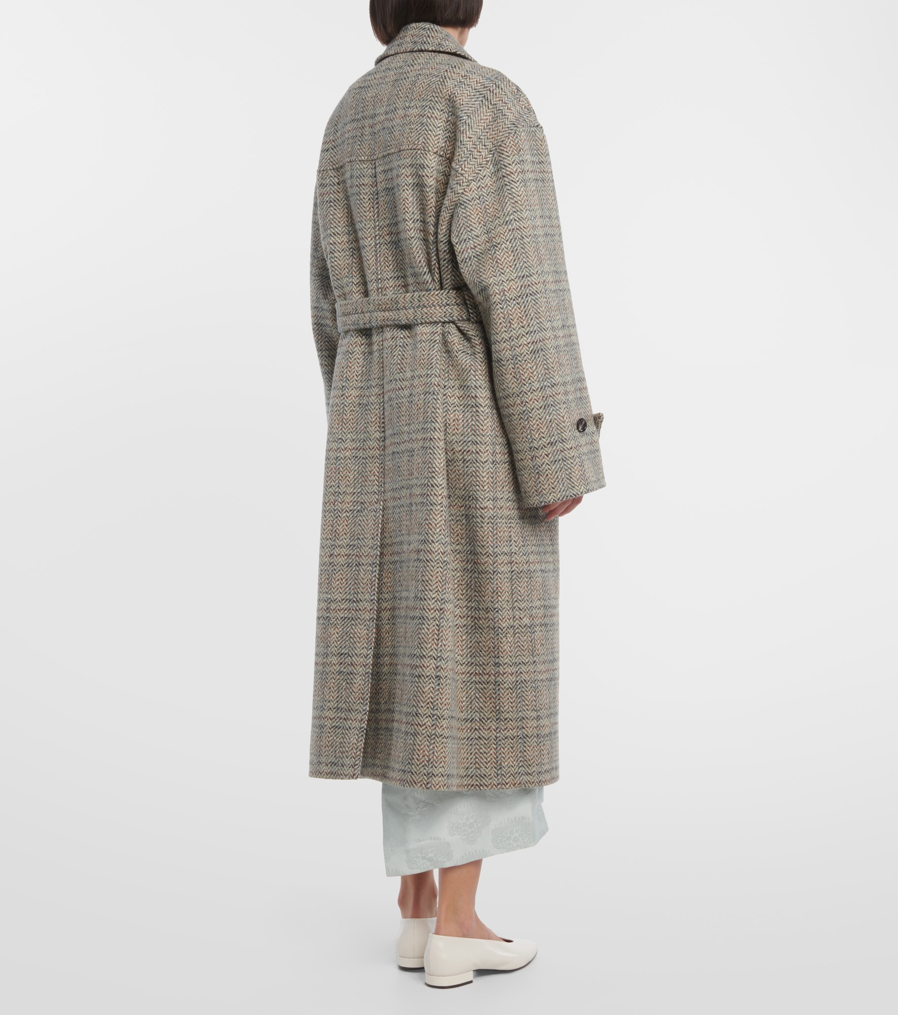 Herringbone wool and cashmere-blend coat - 3