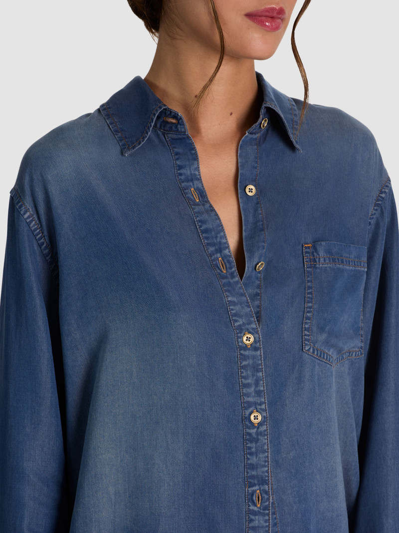 FINELY OVERSIZED DENIM BUTTON DOWN - BROOKLYN BLUE 5