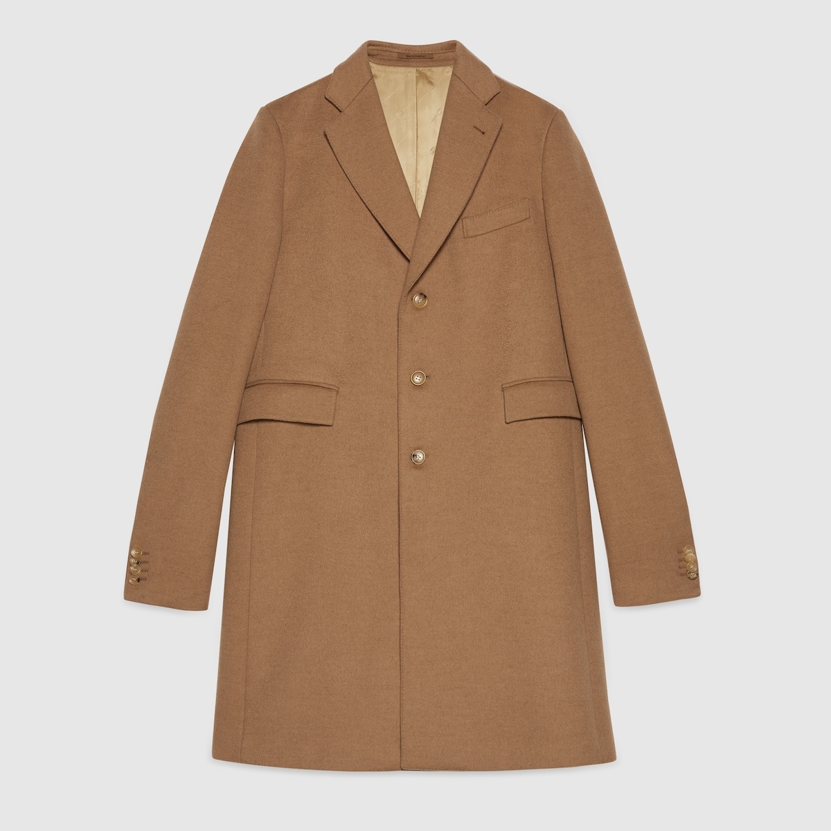 Camelhair coat with Gucci cities label - 1