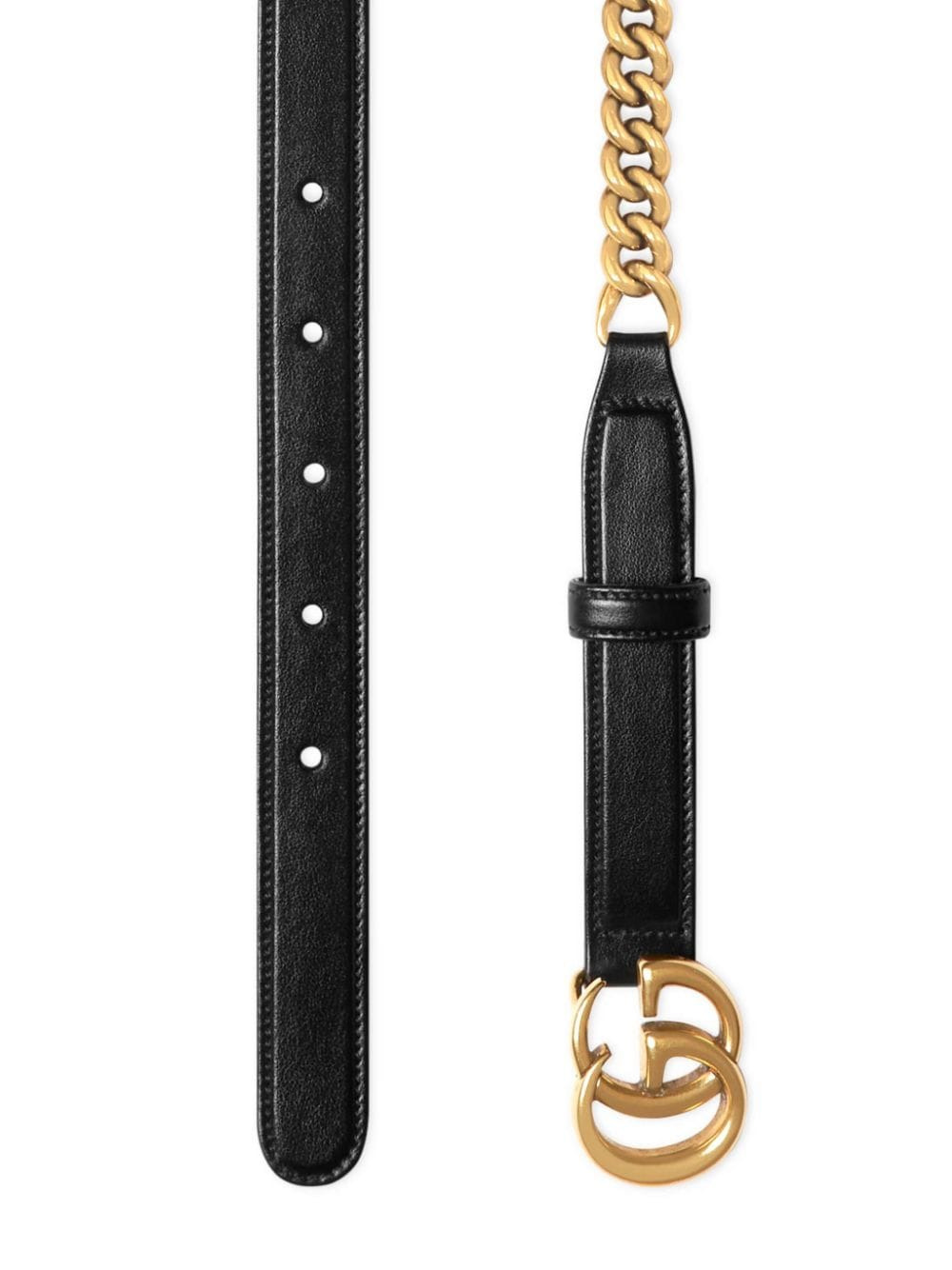 Gucci Women Gg Marmont Belt With Chain - 2