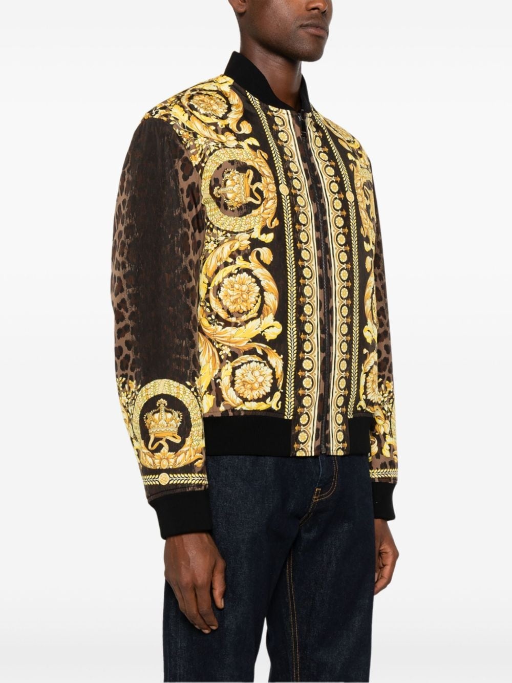 Barocco-print bomber jacket - 3