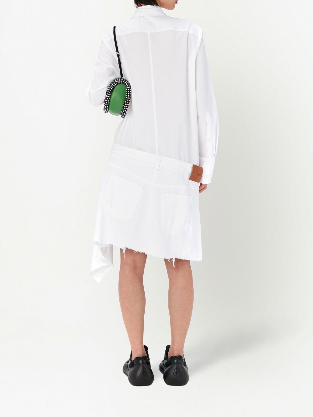 distressed-finish asymmetric shirtdress - 4