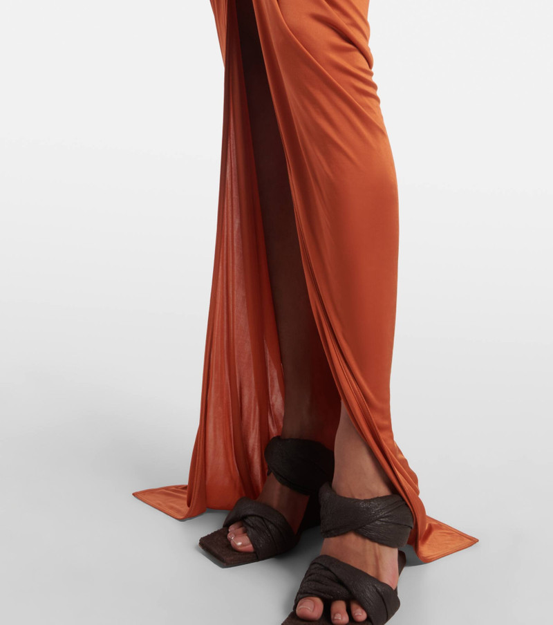 Avra ruched one-shoulder jersey gown 5
