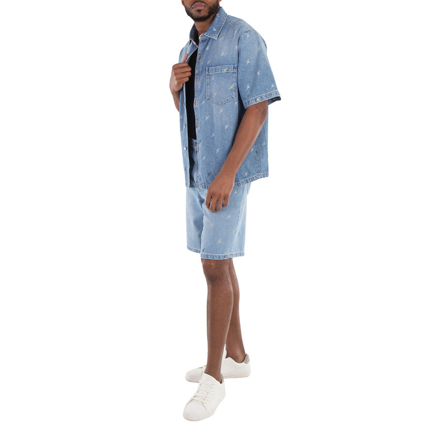Axel Arigato Miles Logo Print Cotton Denim Shirt - 4