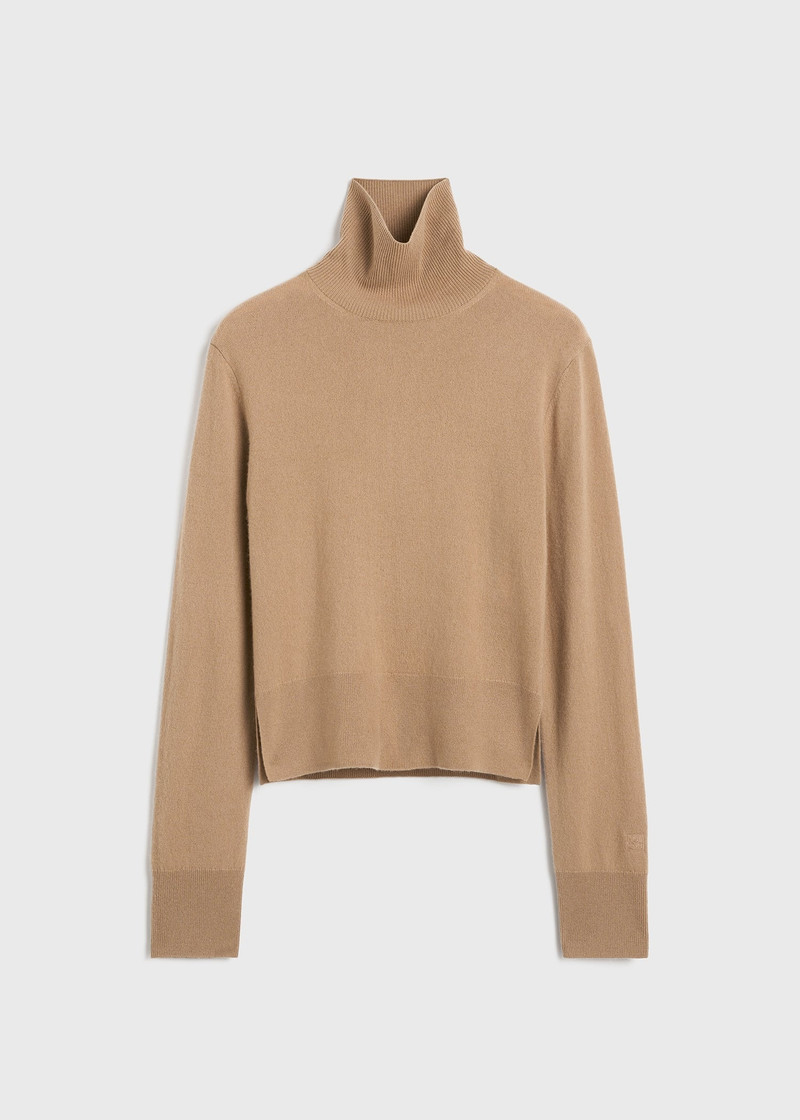 Cropped turtleneck camel - 1