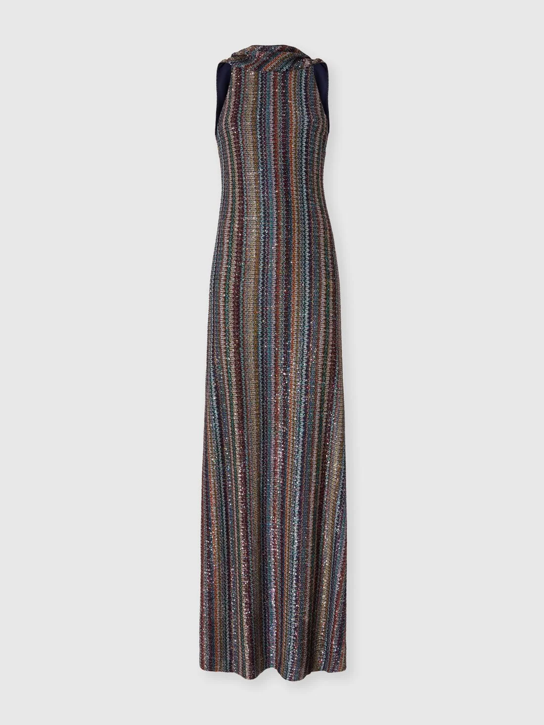 Long dress in striped knit - 1