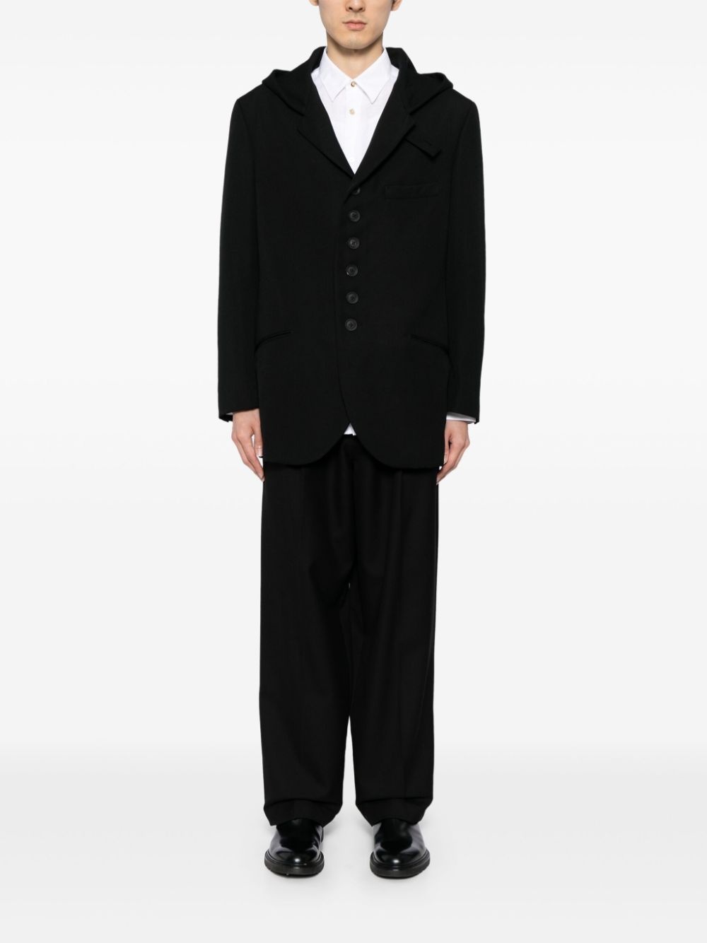 hooded wool jacket - 2