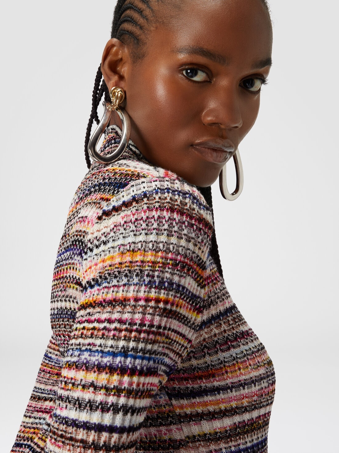 Viscose and ribbed wool turtleneck - 5