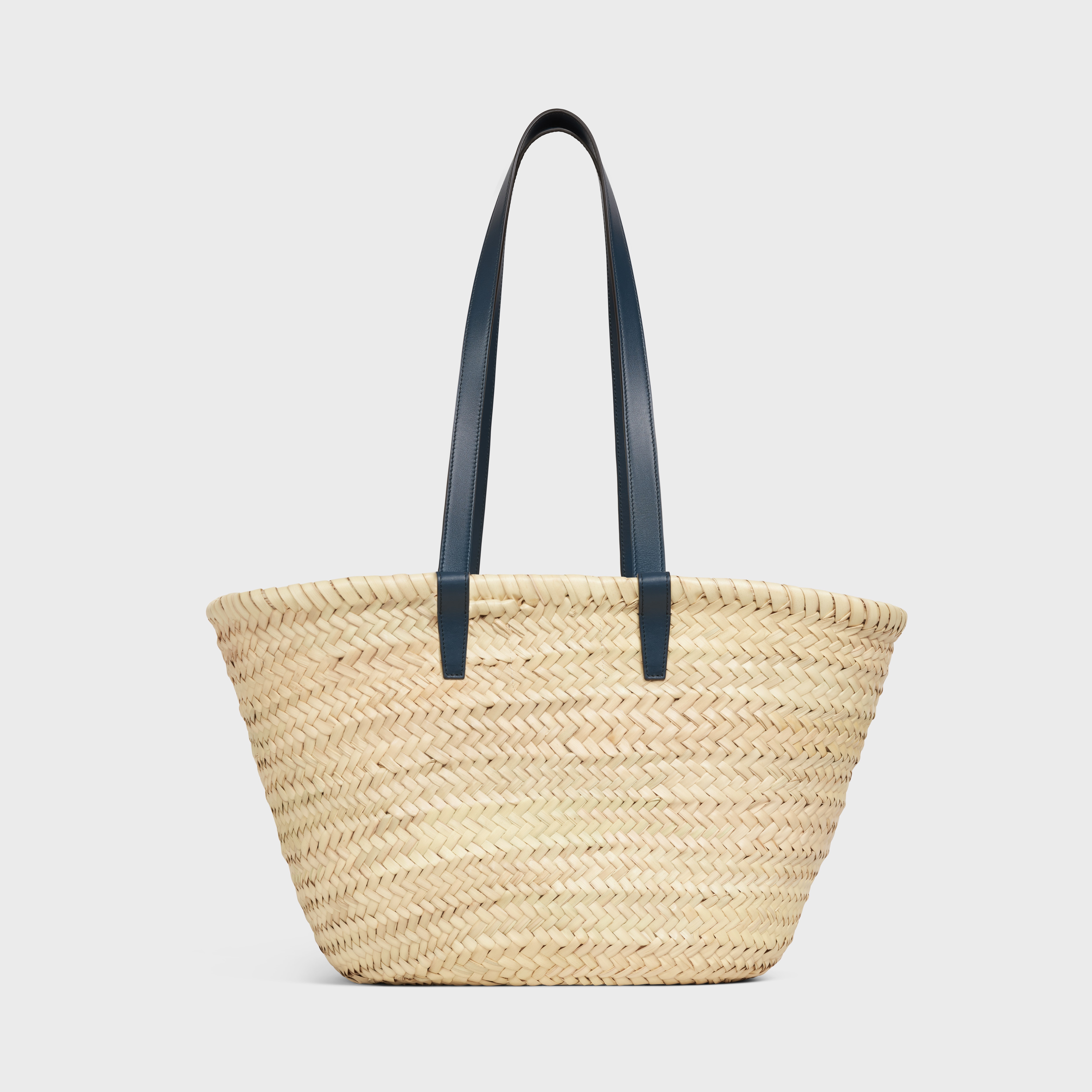 Medium Triomphe Celine Classic Panier in Palm Leaves and Calfskin - 3