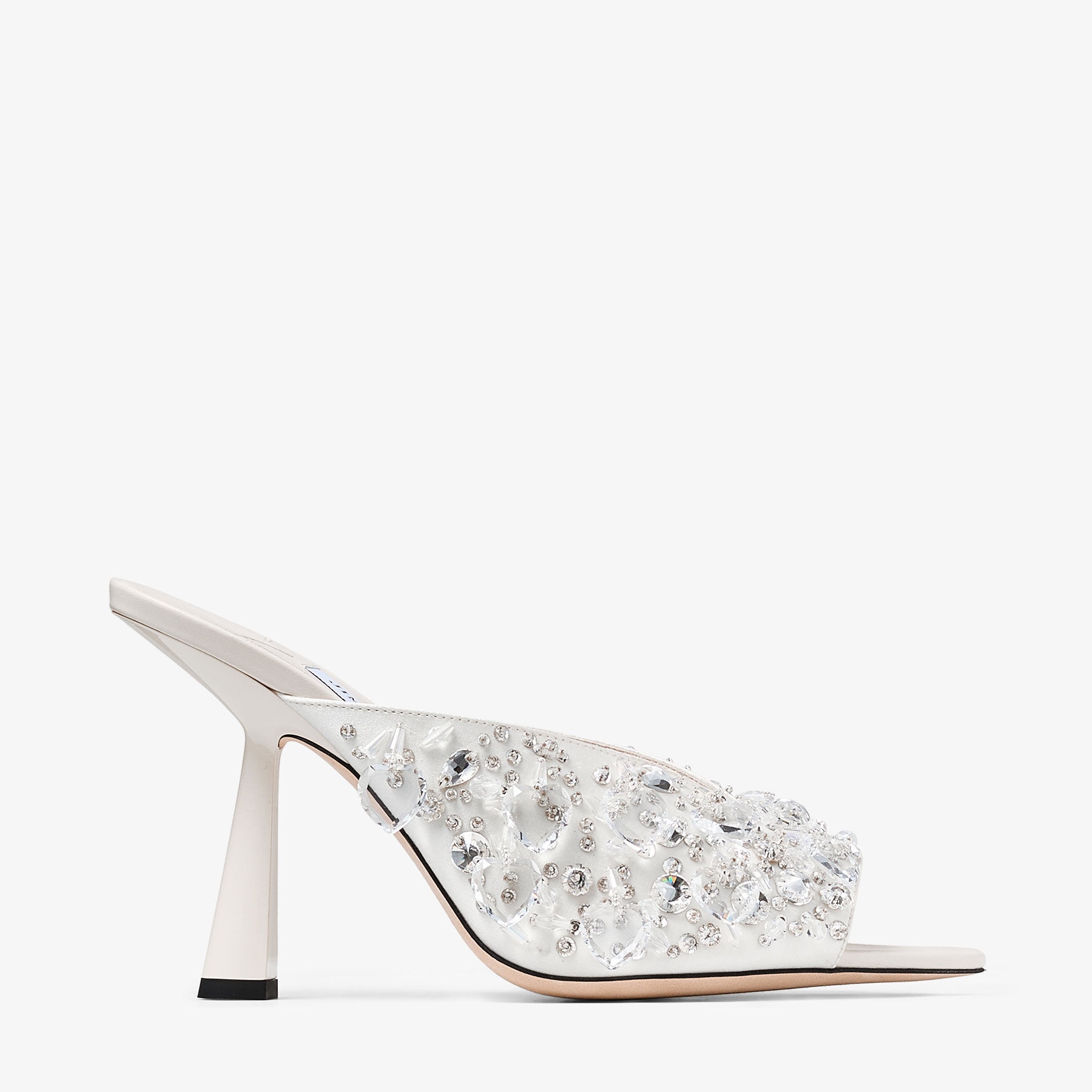 Maryanne Mule 100
Ivory Satin Crystal Mules - 1