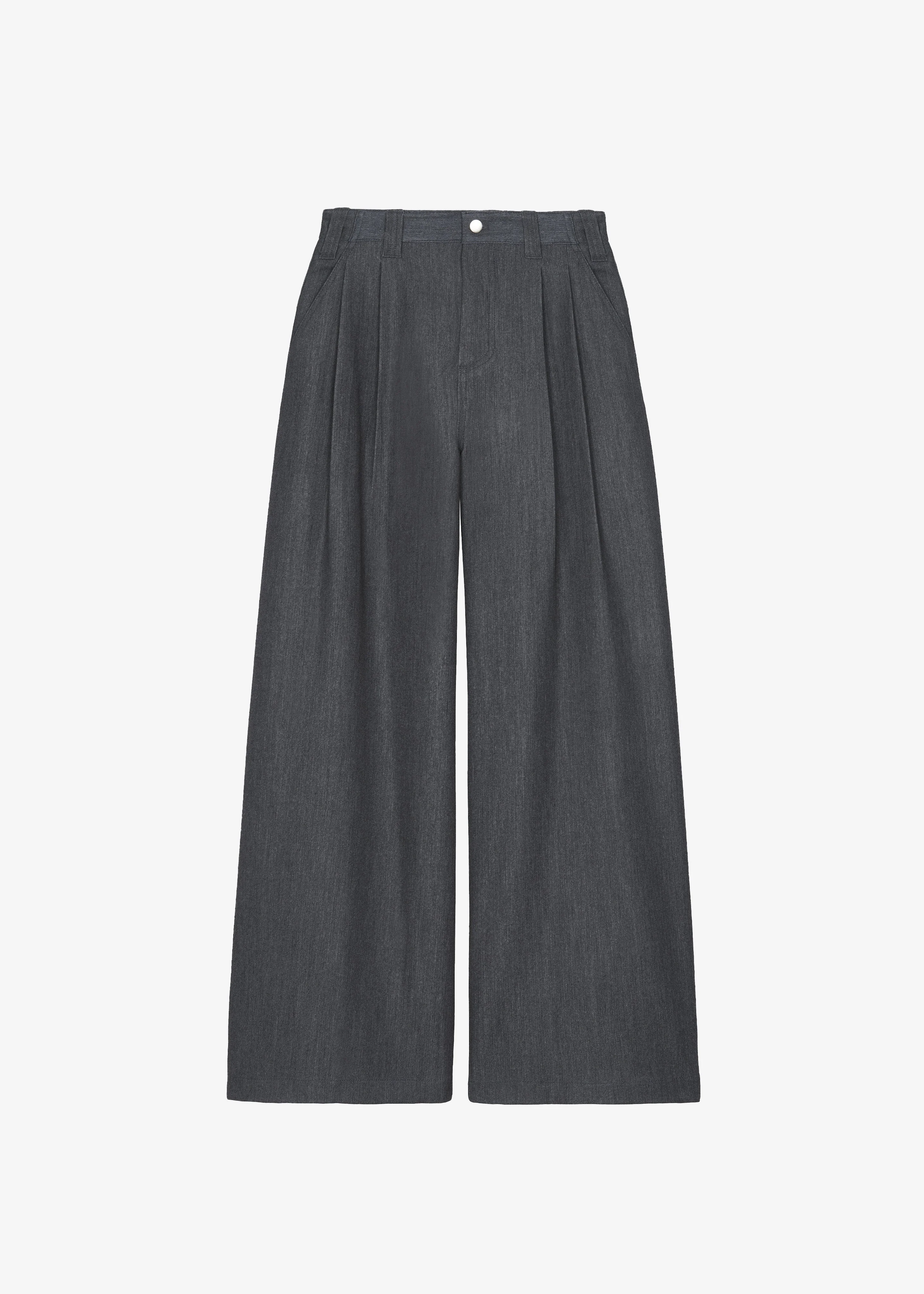 Nellore Pleated Denim Pants - Dark Grey Melange - 1