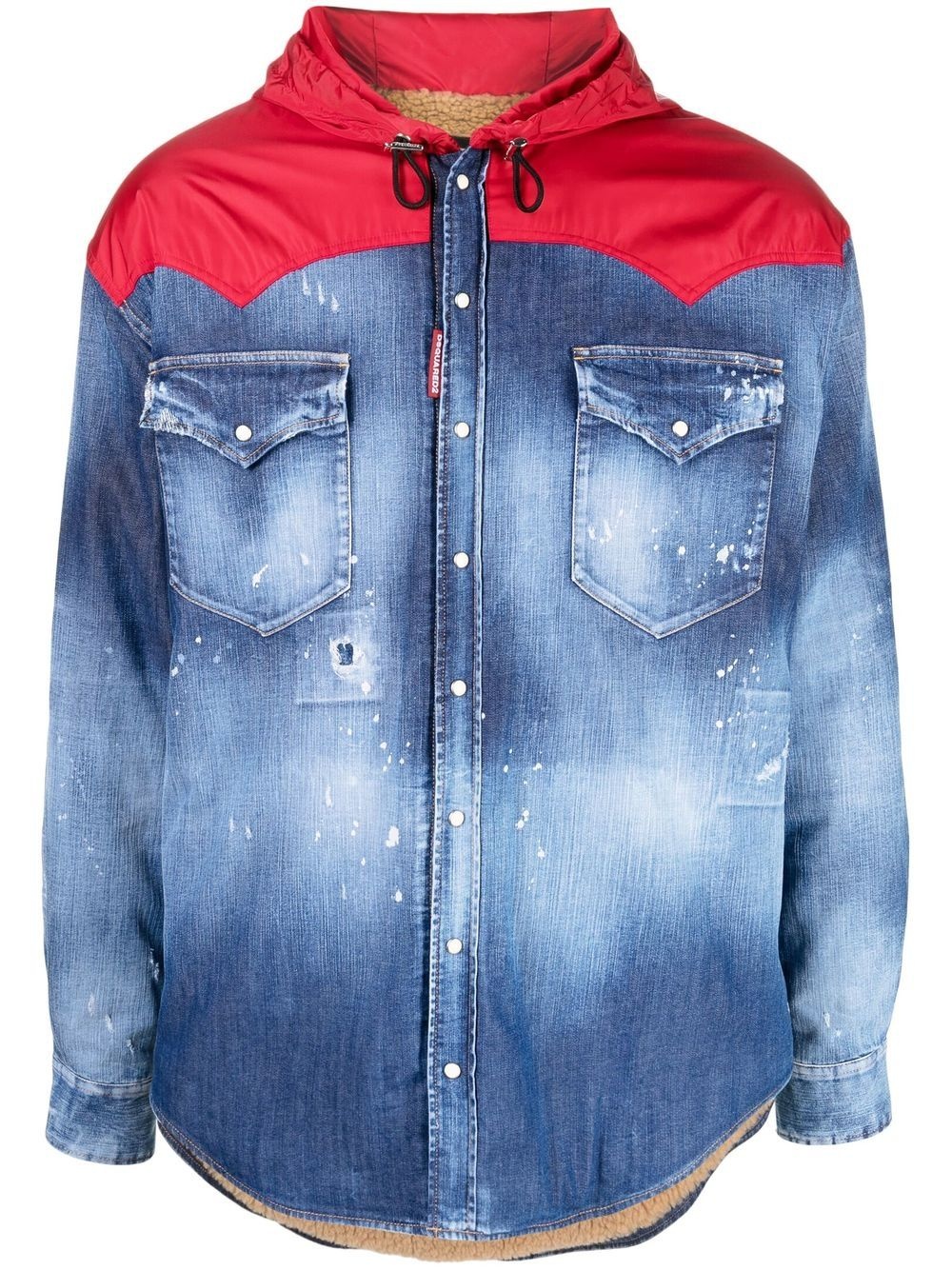 hooded hybrid denim jacket - 1