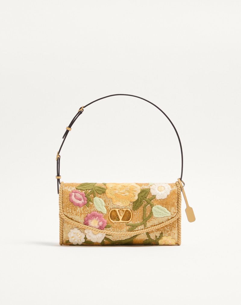 VALENTINO GARAVANI DEVAIN SMALL EMBROIDERED SHOULDER BAG 1