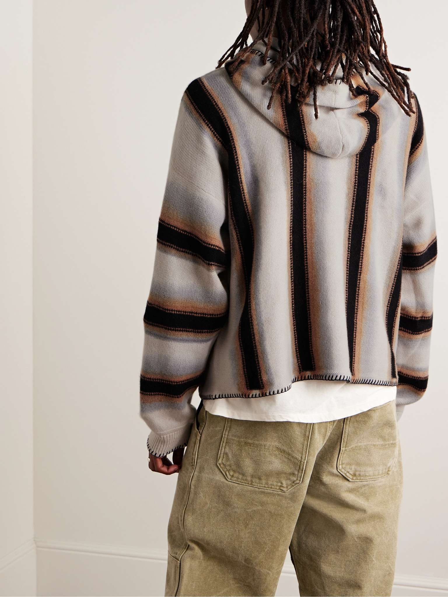 AMIRI Tie-Dyed Intarsia Cashmere Sweater for Men