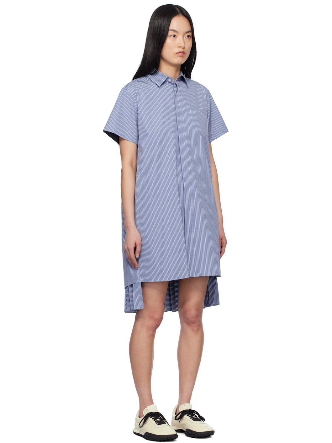 Blue Cotton Poplin Minidress - 2