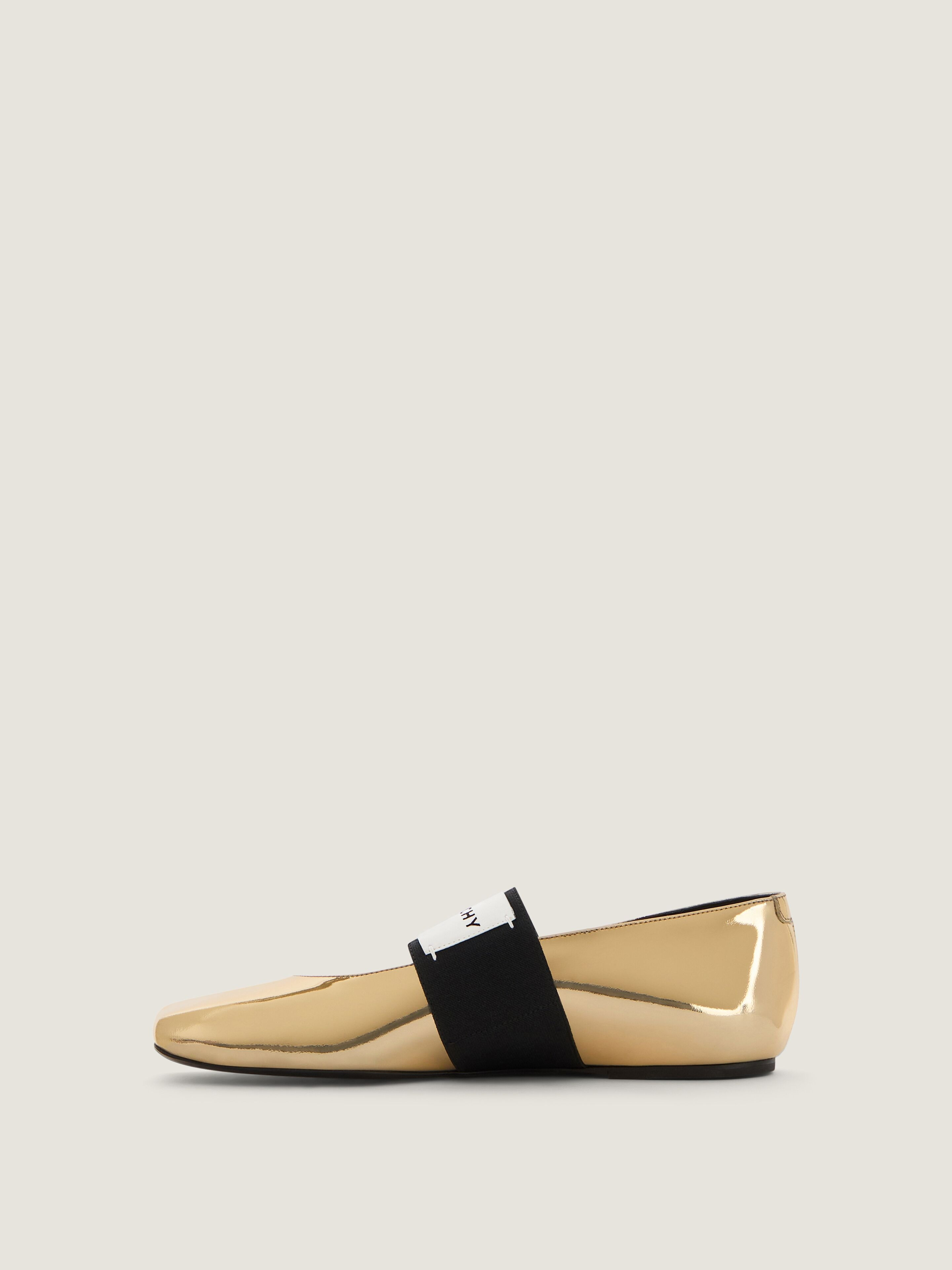 SLICED SQUARE BALLERINAS IN MIRROR EFFECT LEATHER - 3