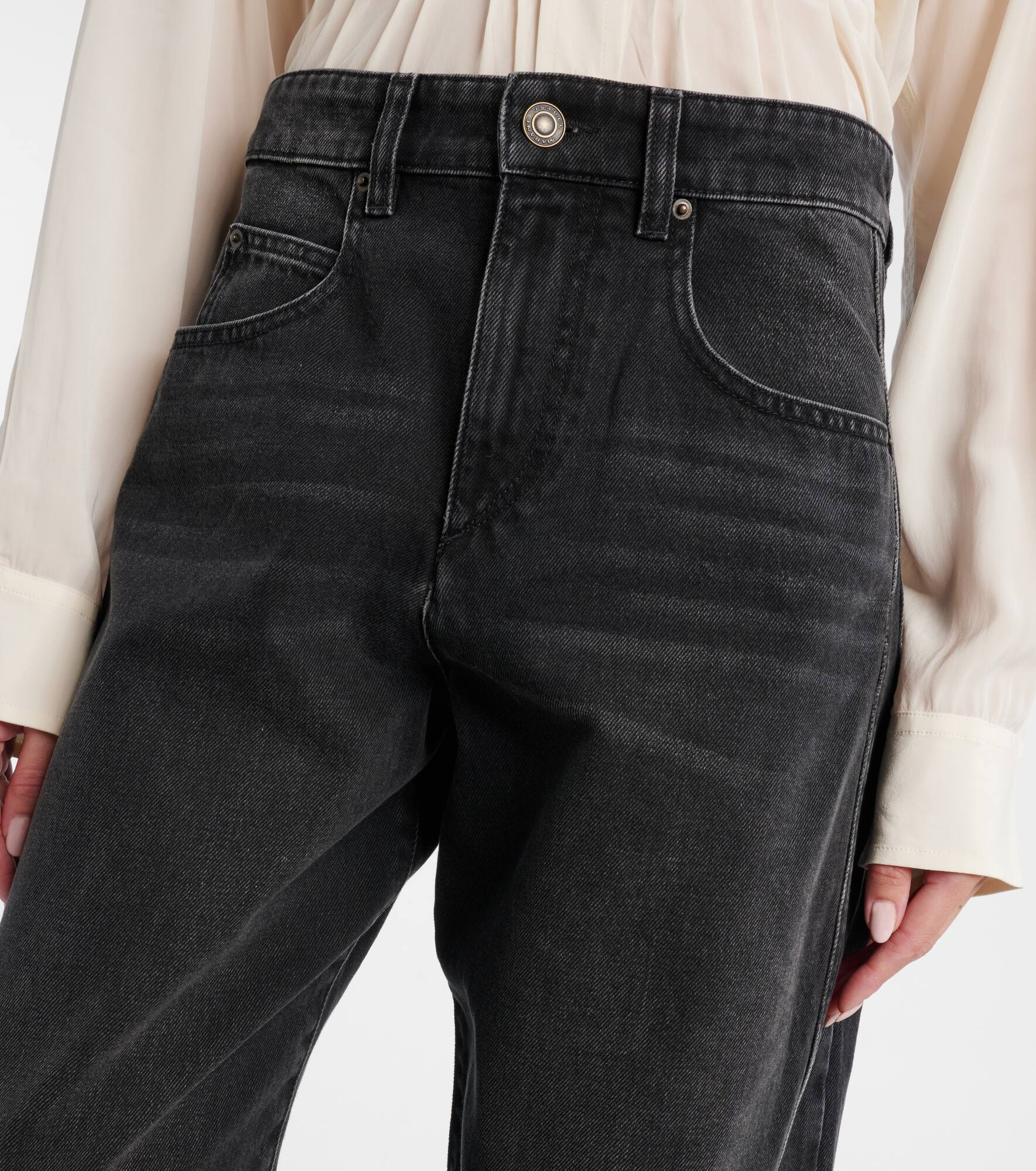 Oriane mid-rise barrel-leg jeans - 4