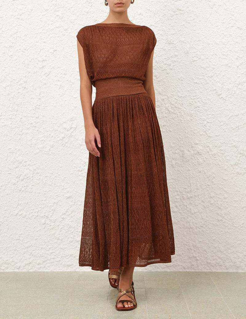 Zimmermann AWAKEN METALLIC LACE SKIRT outlook