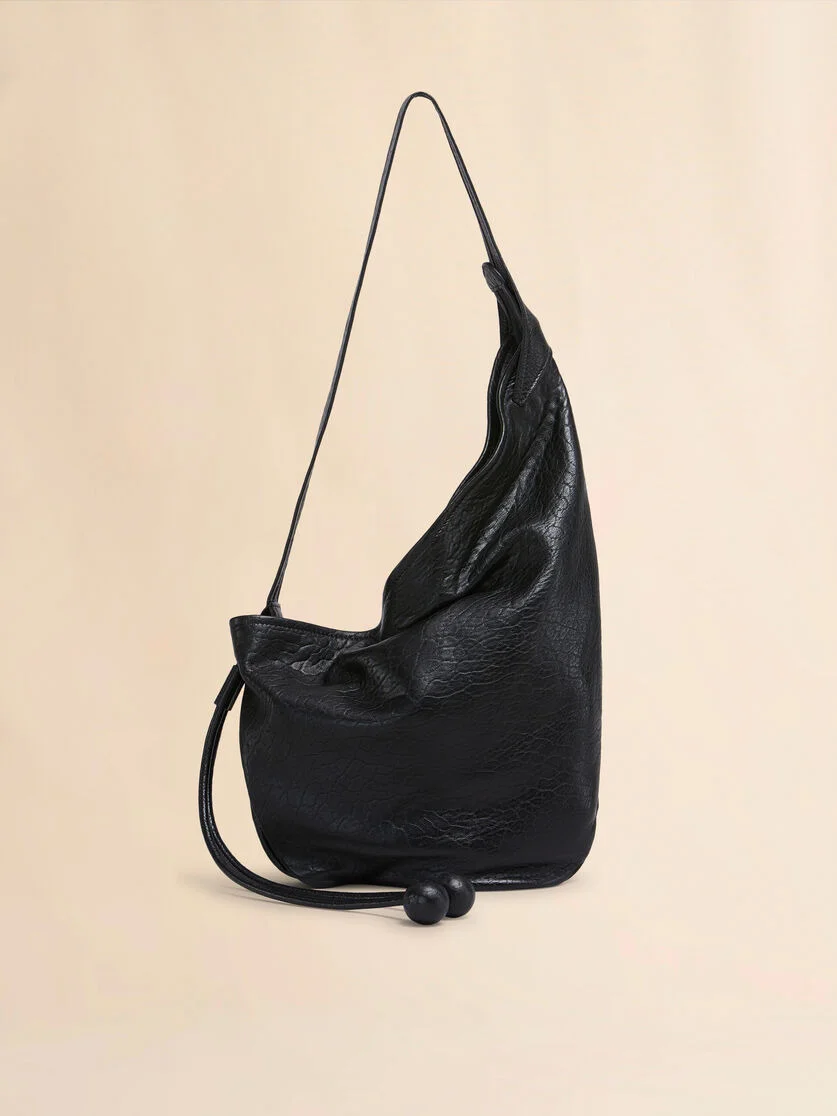 SMALL BLACK NAPPA HOBO BAG - 1