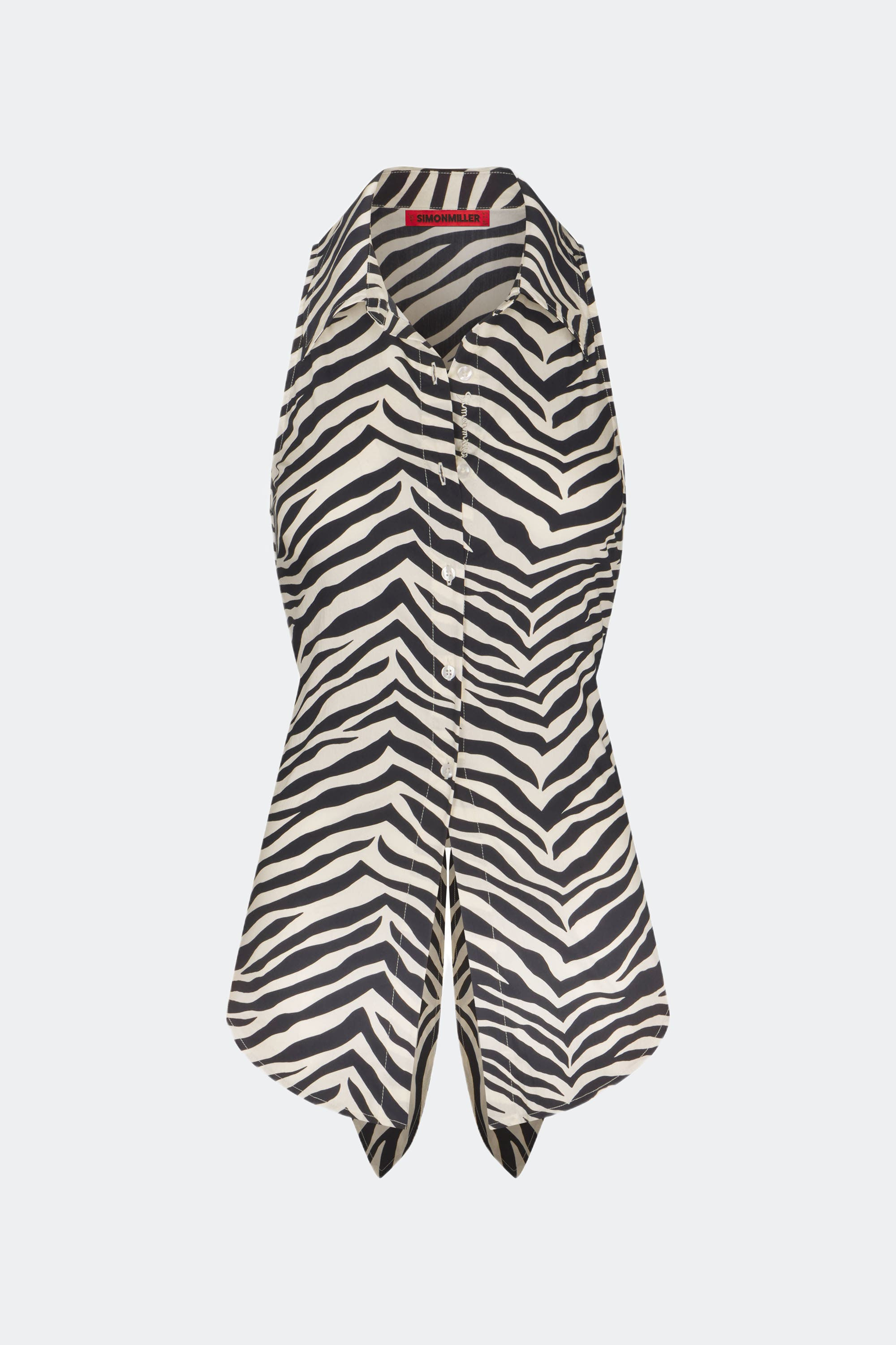 SIMONMILLER Loch Sleeveless Poplin Button Up in Zebra Print at Nordstrom - 3
