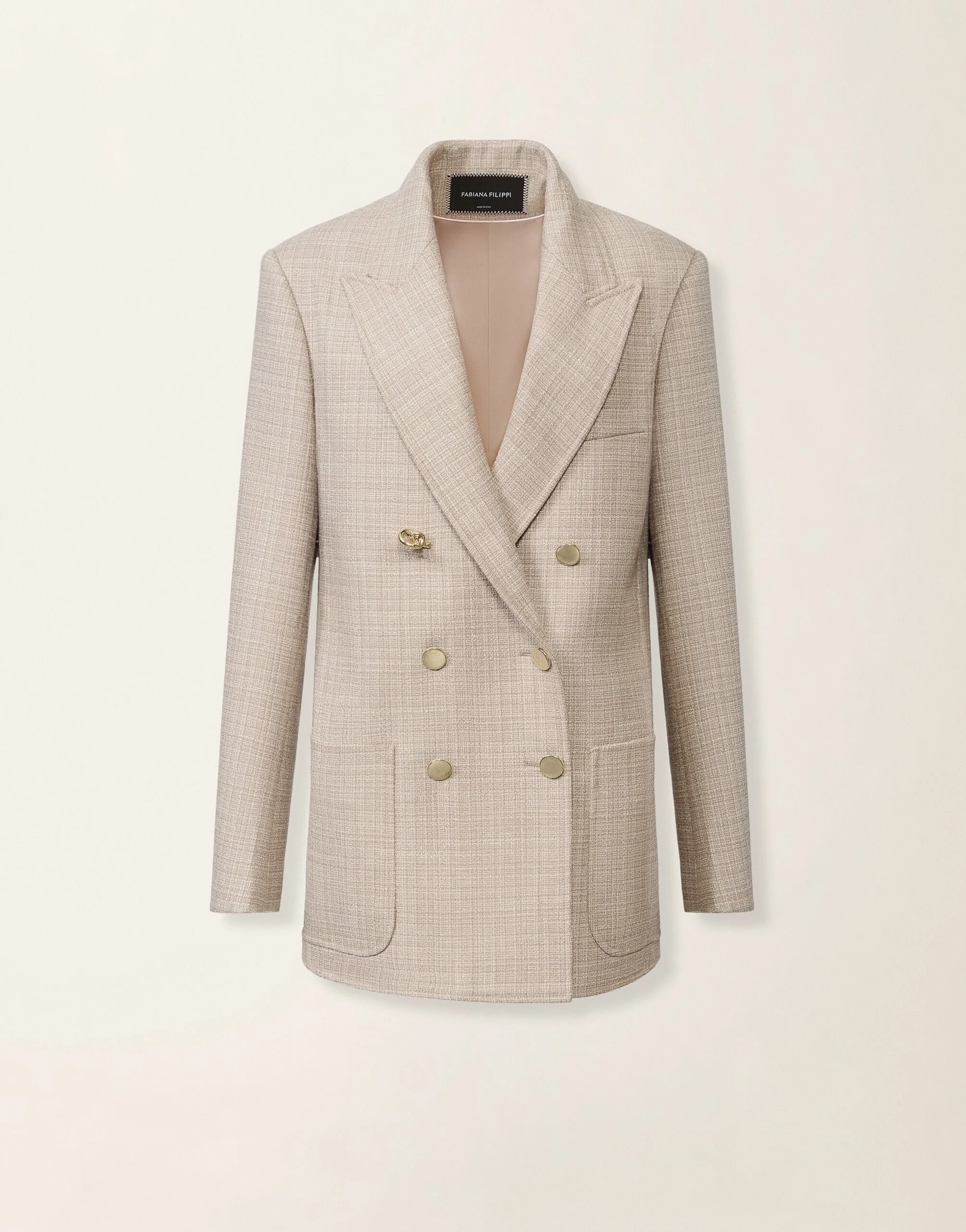 Double breasted mouliné blazer - 1