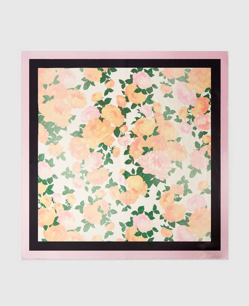 Peony Print Square Scarf 1