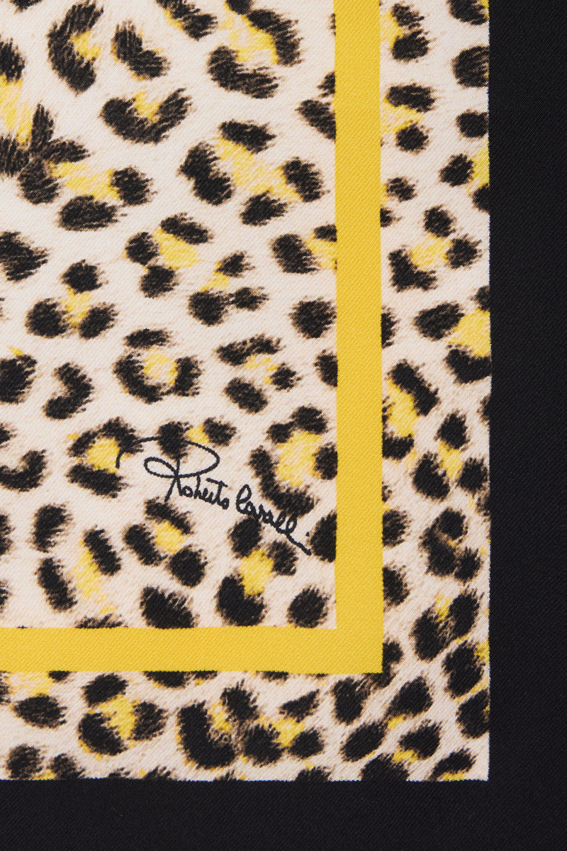 Roberto Cavalli Silk Scarf with Pop Jaguar Print outlook
