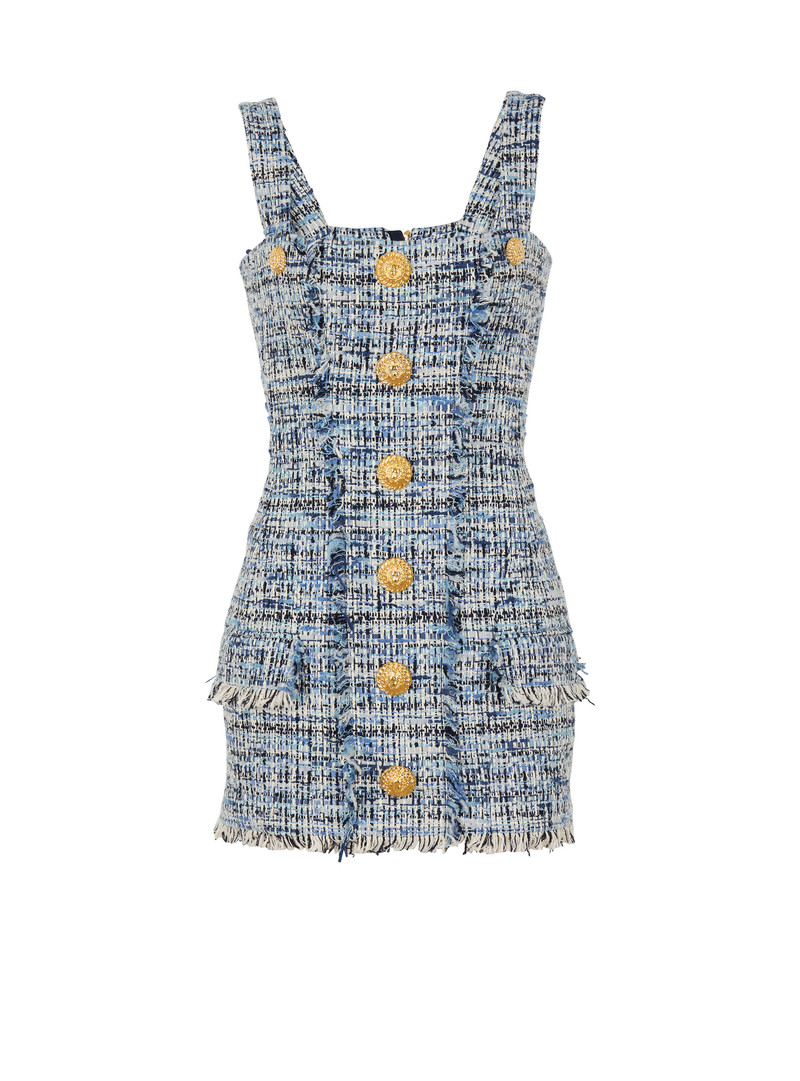 Short tweed dress with straps - 1